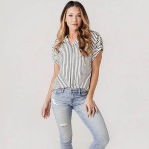 Frame - Short-Sleeved Striped Shirt